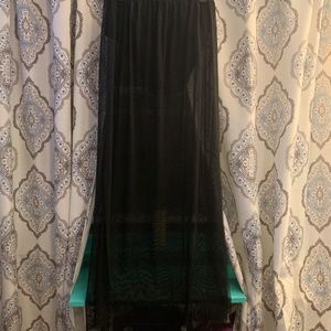 Black silky flowy skirt